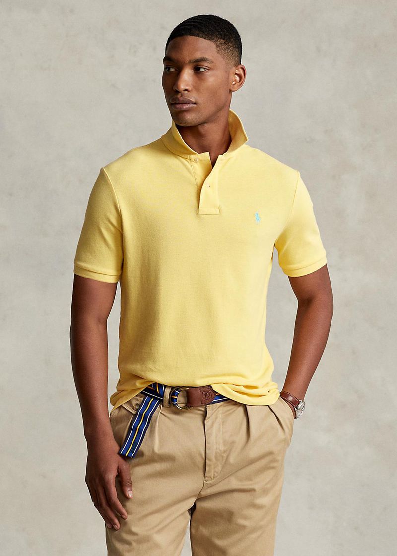 Poleras Polo Polo Ralph Lauren Hombre Slim Fit Mesh Chile Amarillo AQKRL-5641